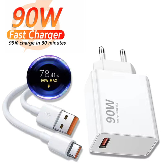 90W USB Fast Charger with Type-C Cable