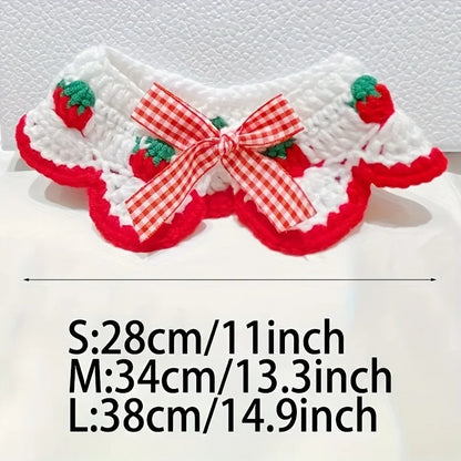 Strawberry Plaid Pet Ruffle Bib