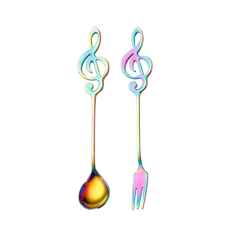Musical Note Stainless Steel Spoon & Fork Set
