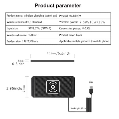 15W Qi Wireless Car Charging Pad
