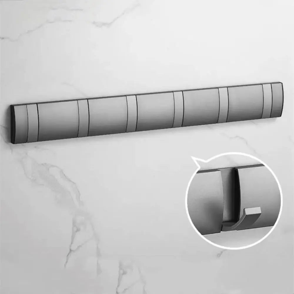 Aluminum Wall-Mounted Hook Rack for Clothes & Towels