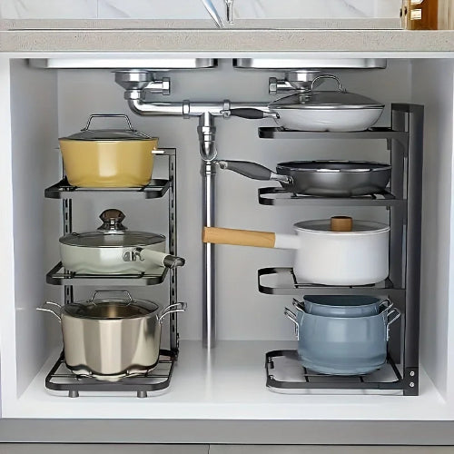 Adjustable Pot & Pan Organizer Rack