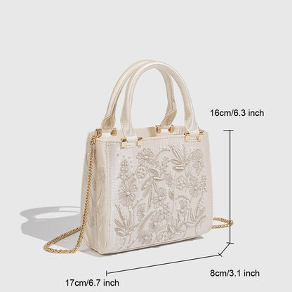 Pearl Beaded Mini Tote Bag