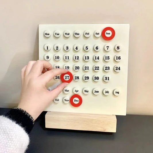 Wooden Perpetual Calendar – Adjustable Montessori Desk Calendar