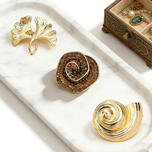 Vintage Nature-Inspired Brooch Pin Set
