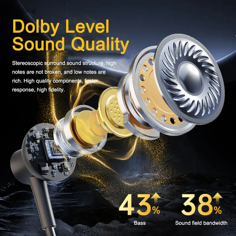 Bluetooth Sports Earphones with HD Microphone & 80-Hour Battery