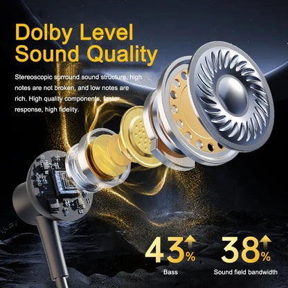 Bluetooth Sports Earphones with HD Microphone & 80-Hour Battery