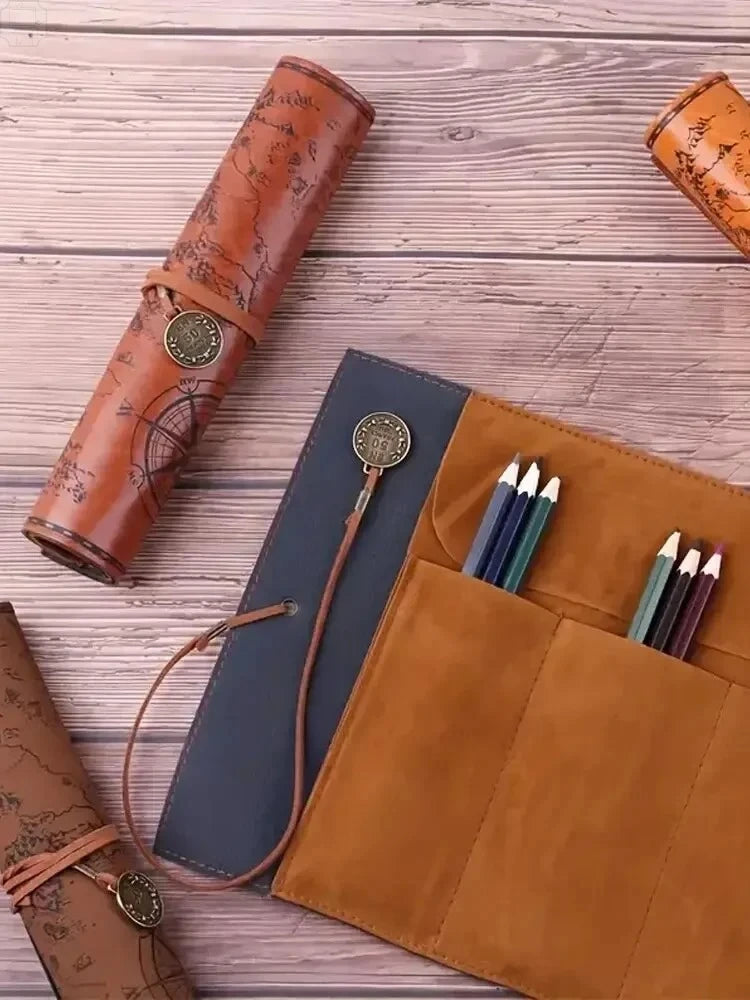 Vintage Treasure Map Roll Pencil Case