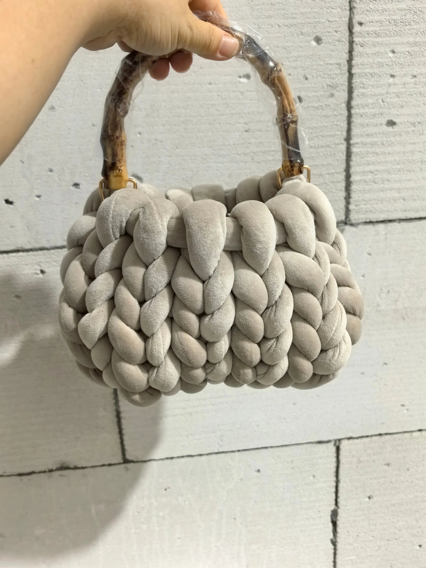 Chunky Knit Bucket Handbag