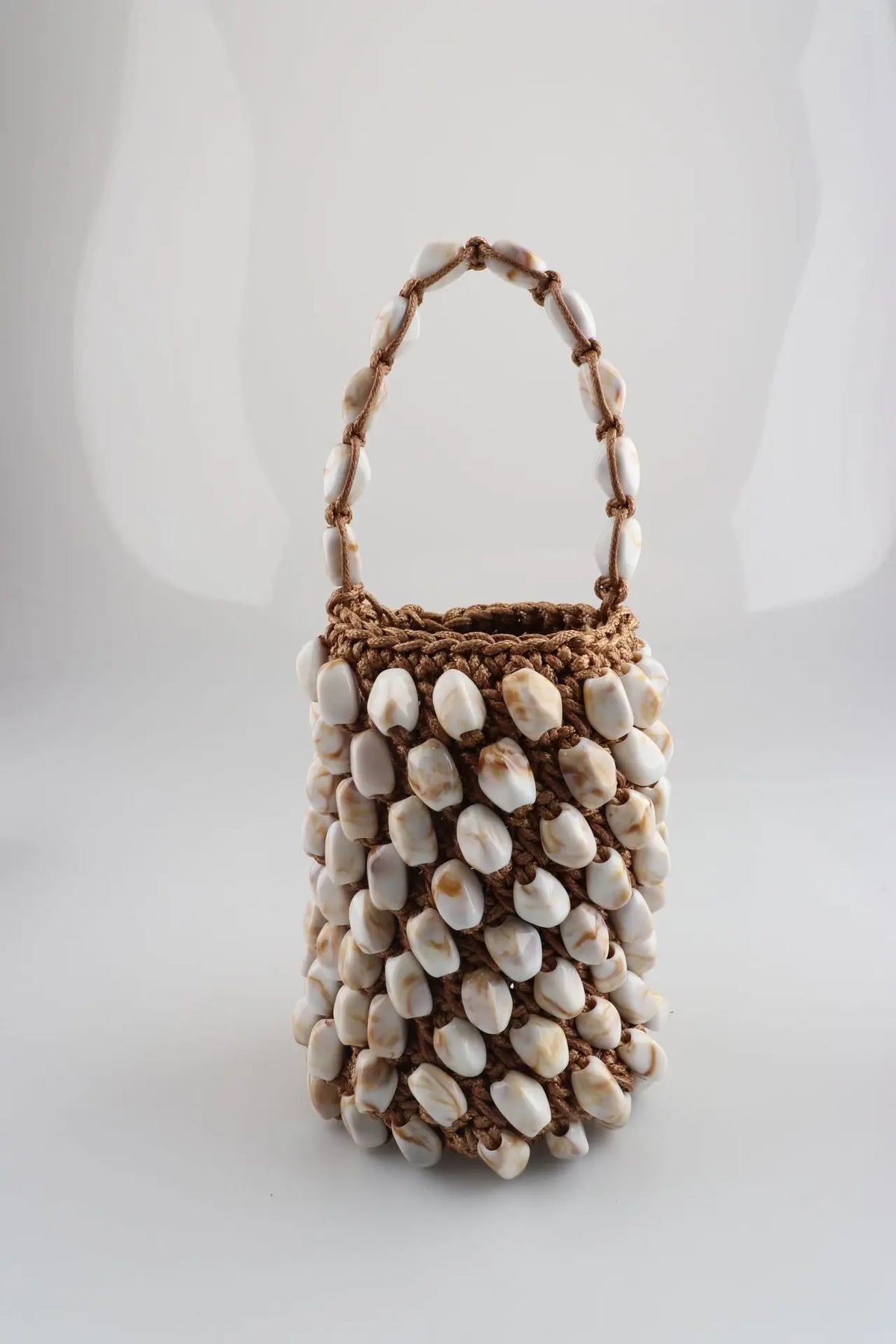 Mini Beaded Crochet Bucket Bag for Women