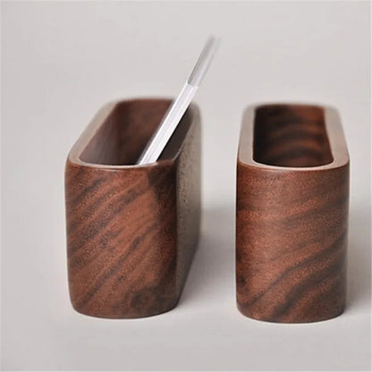 Wooden Business Card Holder Stand