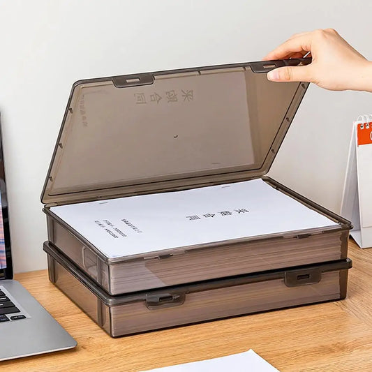 A4 Transparent Document Storage Box with Buckle