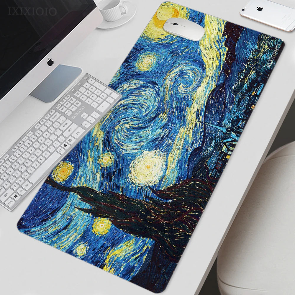 Large Non-Slip Mouse Pad with Van Gogh Inspired Artwork