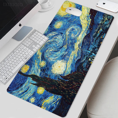 Large Non-Slip Mouse Pad with Van Gogh Inspired Artwork