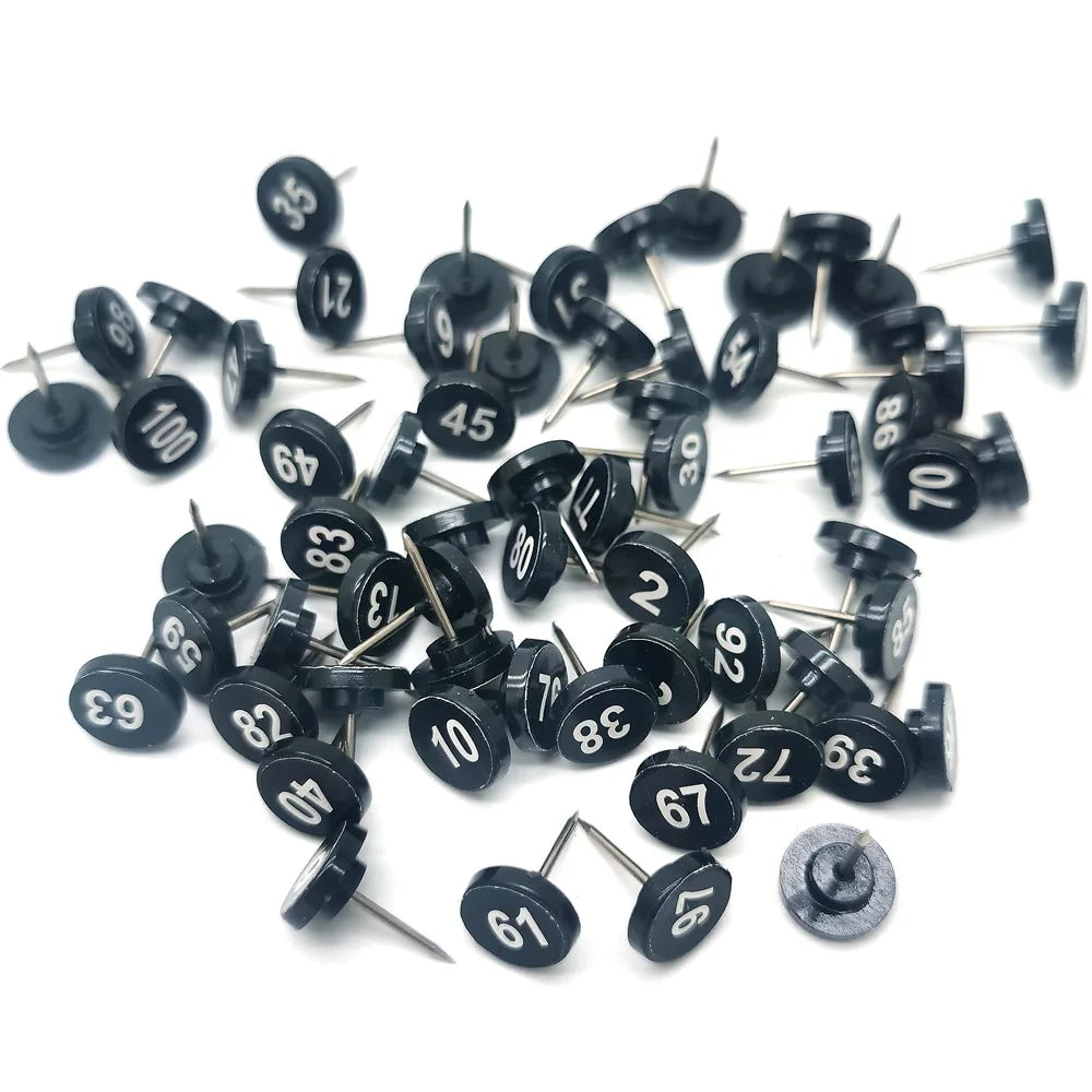 Numbered Round Push Pins for Bulletin Boards
