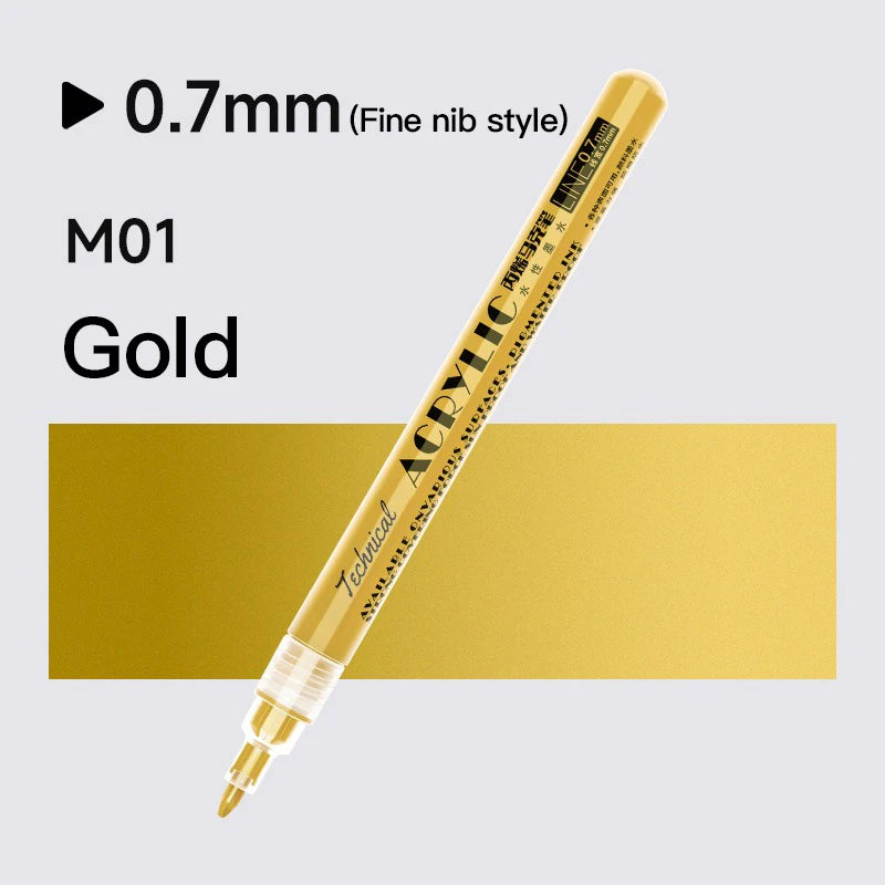Metallic Acrylic Paint Marker Pens Set
