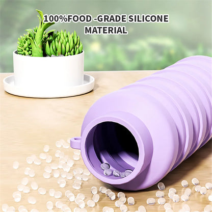 500ml Collapsible Silicone Sports Water Bottle