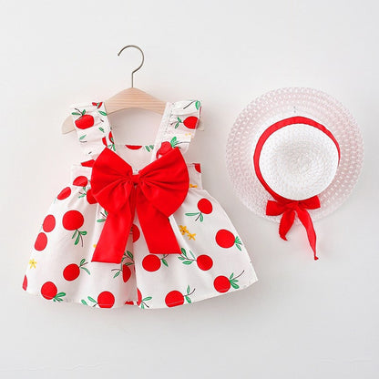 Big bow cotton baby dress