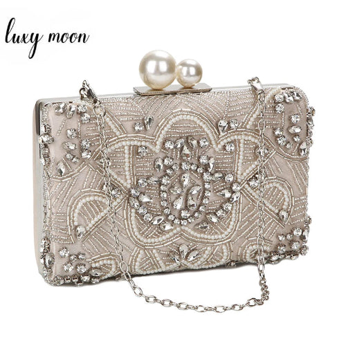 Beaded Crystal Wedding Clutch Bag