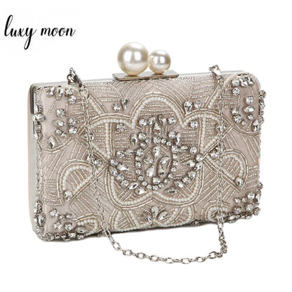 Beaded Crystal Wedding Clutch Bag