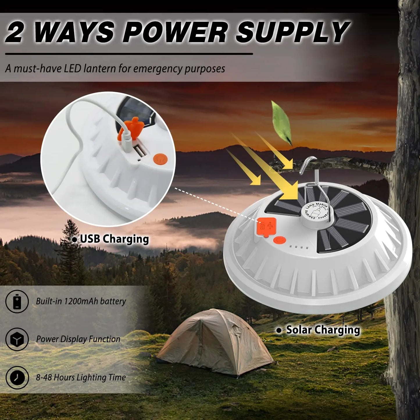 Solar Rechargeable Camping Lantern