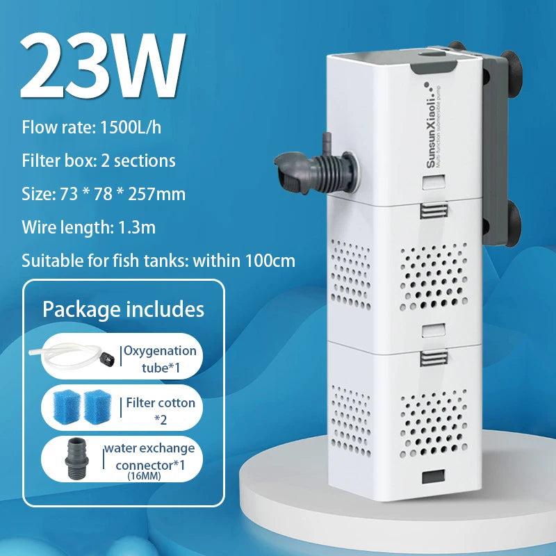 Internal Aquarium Filter Pump with Water Circulation & Oxygenation