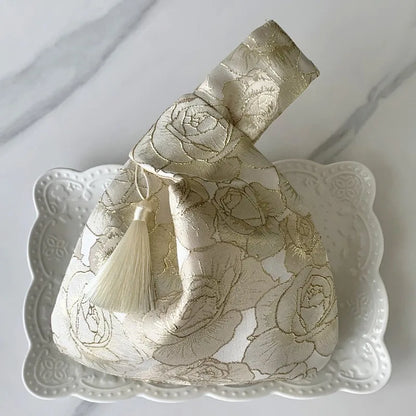 Chinese-Style Embroidered Frame Handbag with Top Handle