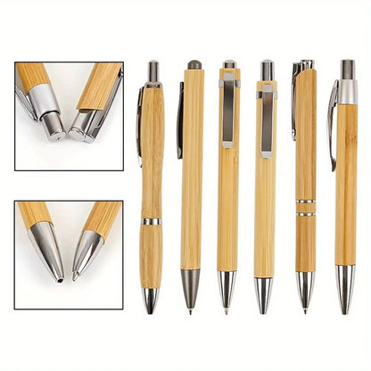 Bamboo Retractable Ballpoint Pen Set