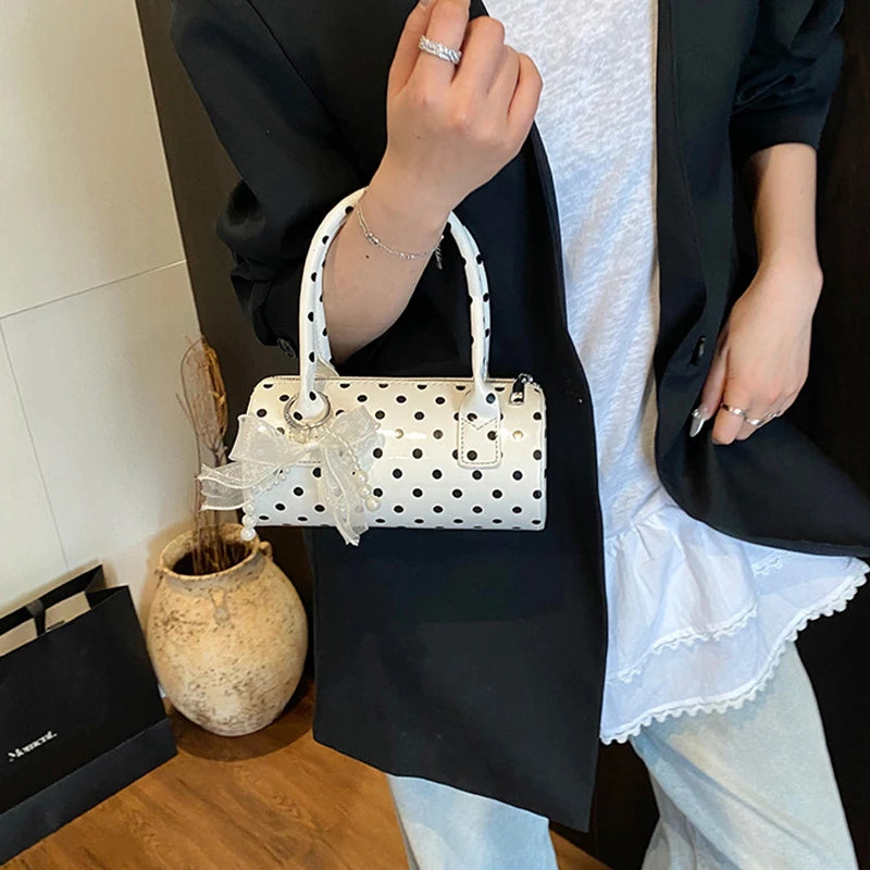 Women’s Polka Dot Barrel Shoulder Bag