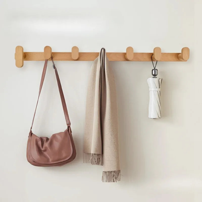 Nordic Solid Wood Wall Hook Rack