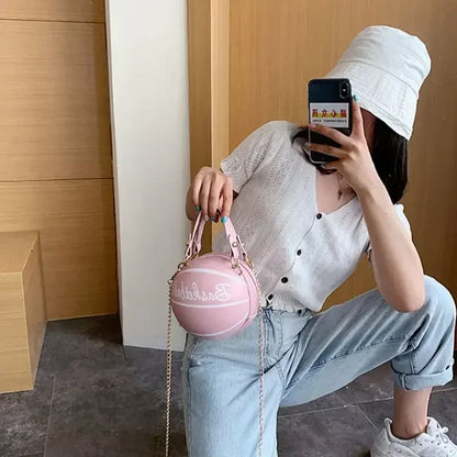 Basketball Round Crossbody Shoulder Bag