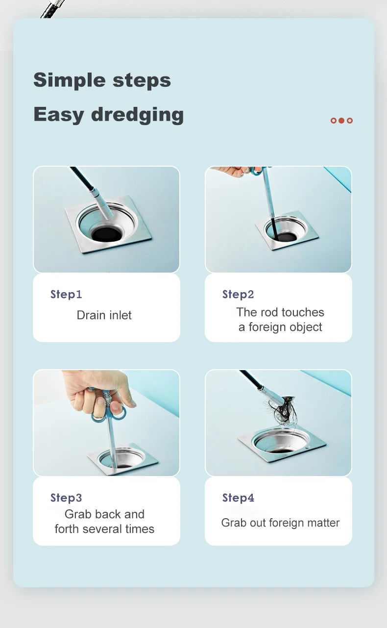 Stainless Steel Drain Cleaning Snake Tool
