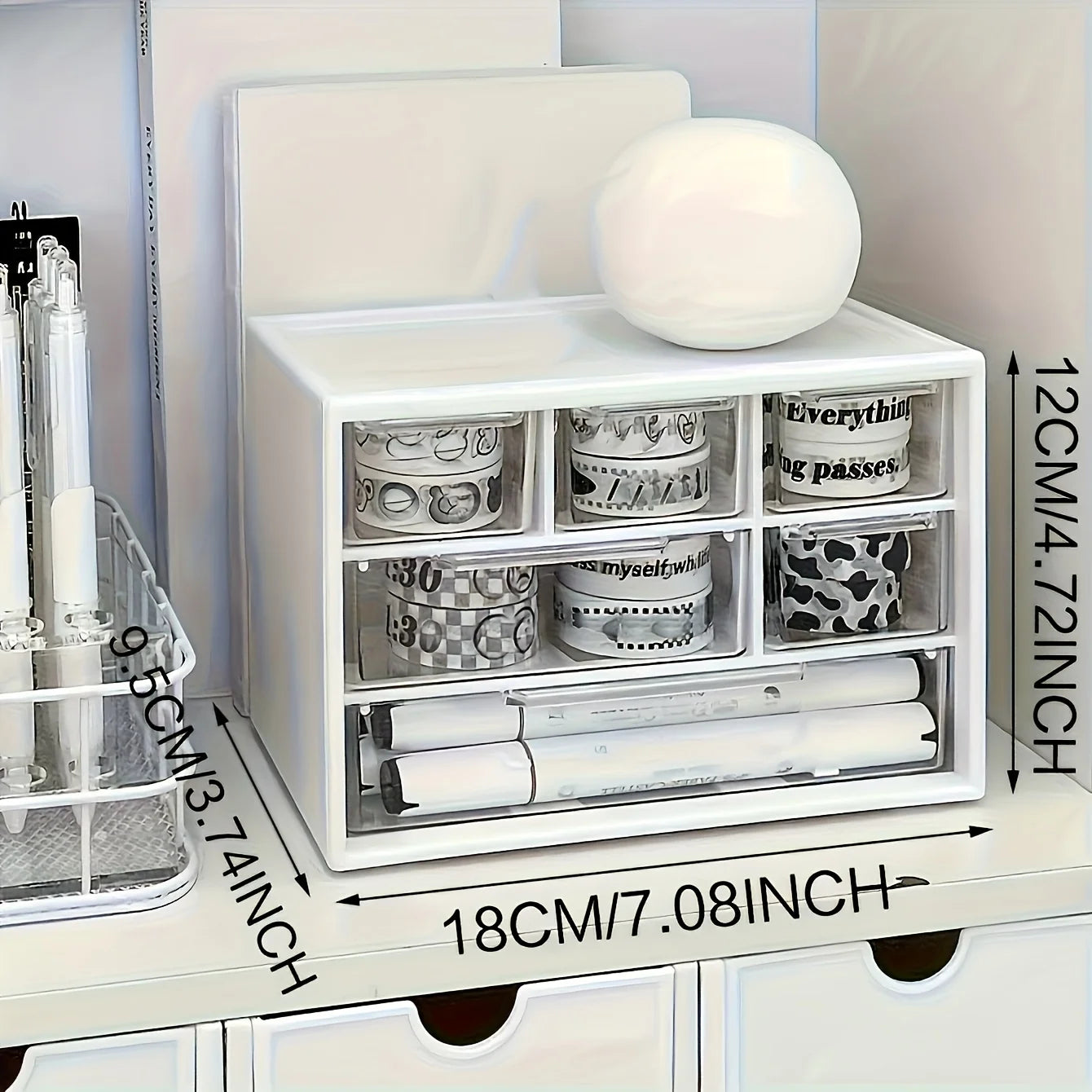 Desktop Organizer with 6 Drawers Storage Container