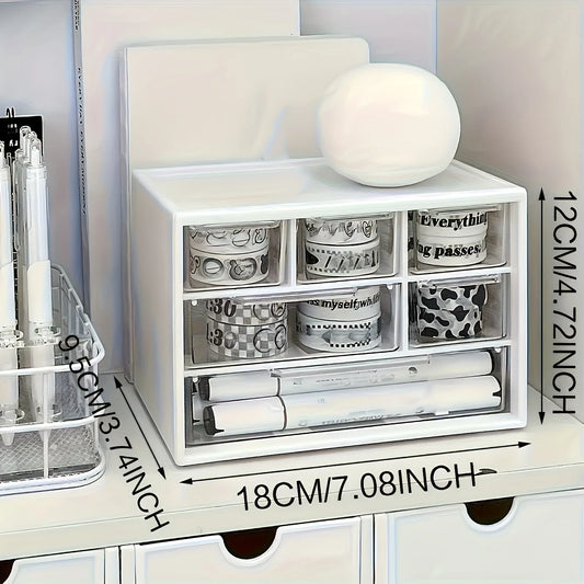 Desktop Organizer with 6 Drawers Storage Container