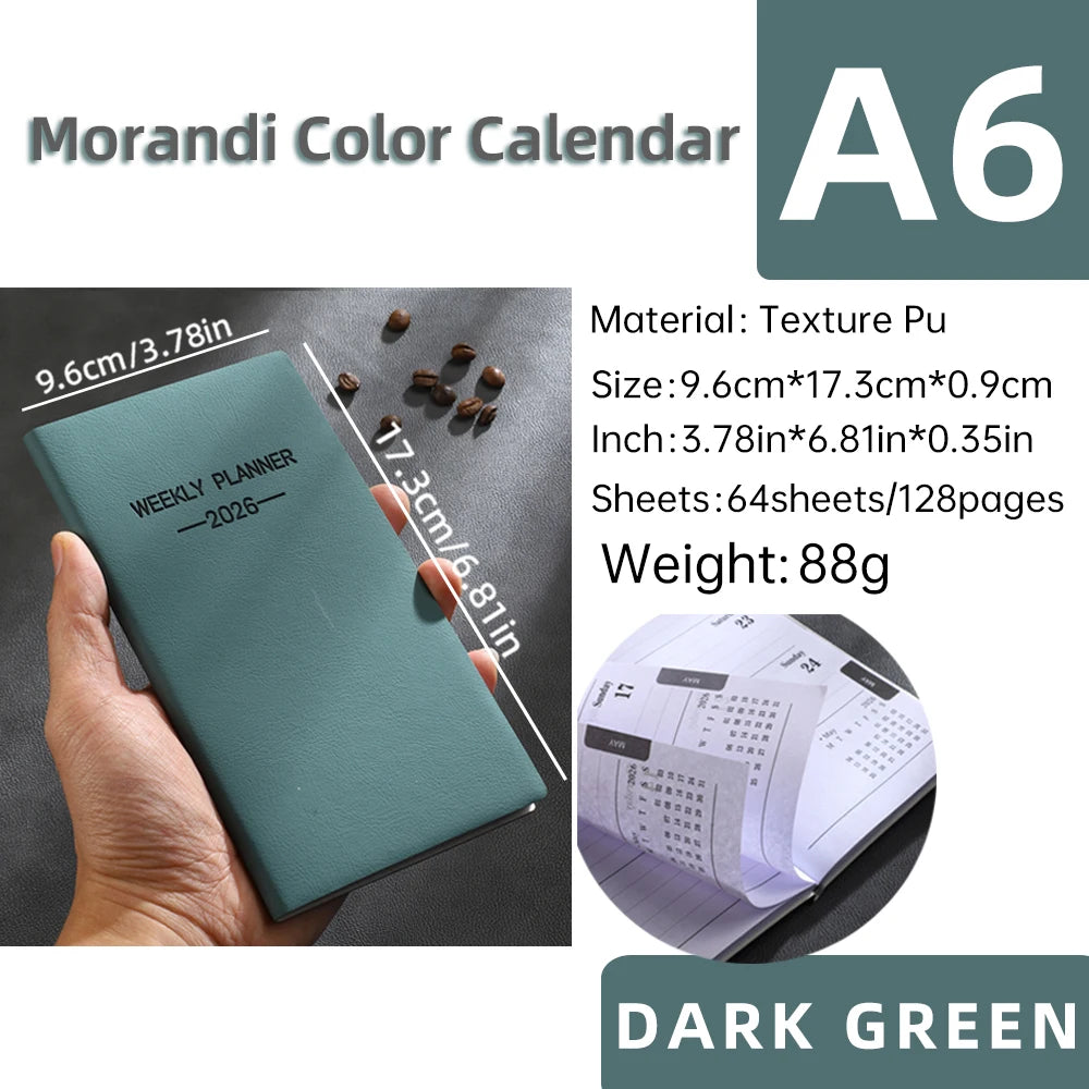 A6 Morandi Daily Planner & Weekly Organizer Notebook
