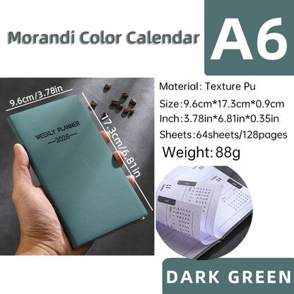 A6 Morandi Daily Planner & Weekly Organizer Notebook