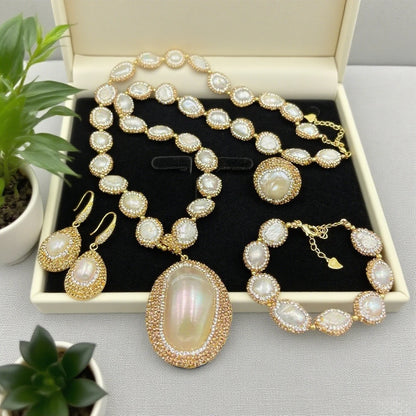 Natural Shell Pearl Jewellery Set