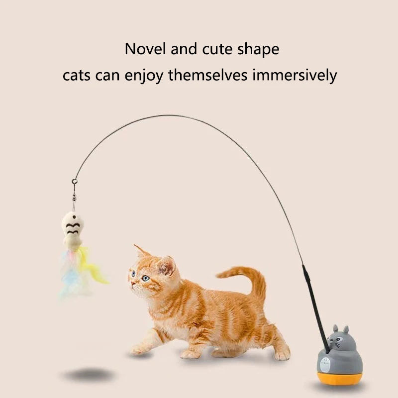 Interactive Feather Cat Wand Toy