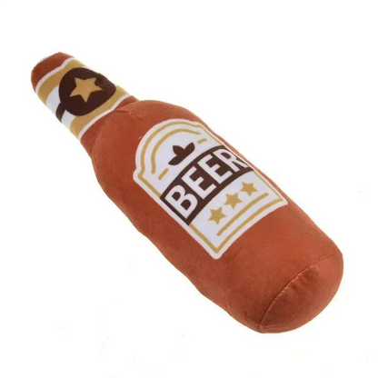 Beer Bottle Plush Squeaky Dog & Cat Toy