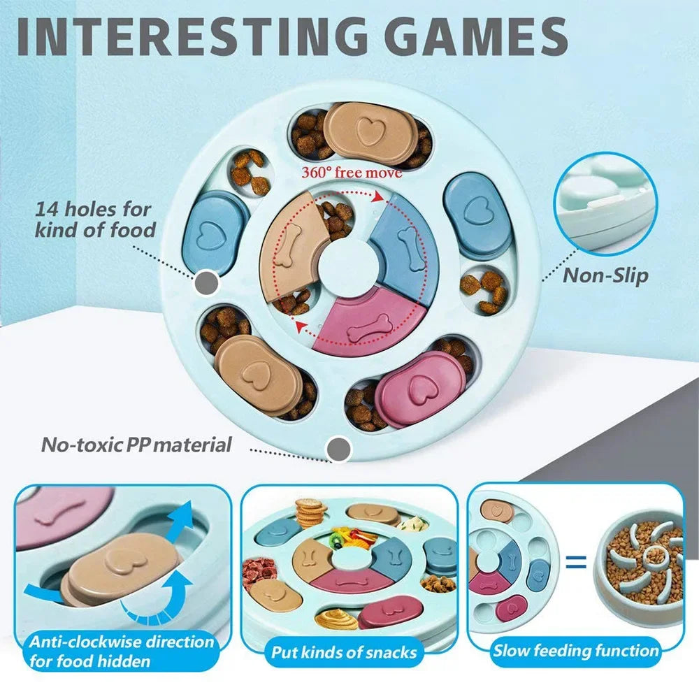 IQ Training Treat Dispenser & Slow Feeding Puzzle for Dogs and Cats