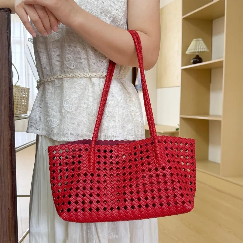 Women’s Hollow-Out Woven Tote Bag