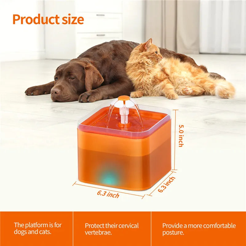USB Pet Drinking Fountain with LED Water Level Display
