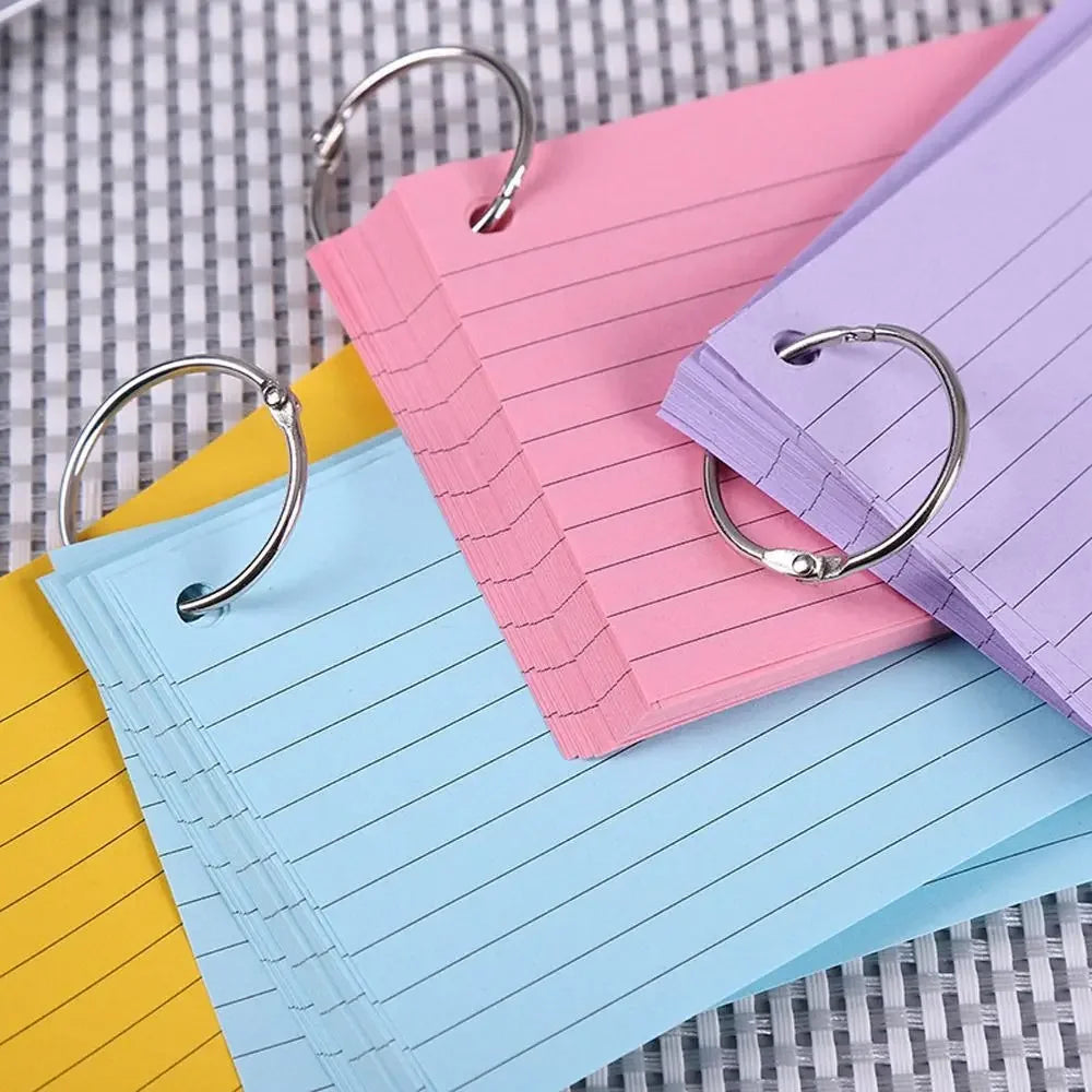 Loose-Leaf Binder Flash Cards Memo Book – 3 × 50 Sheets