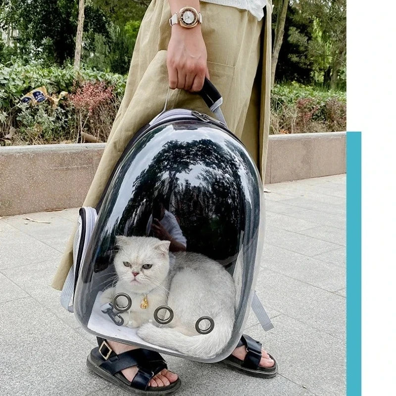 Transparent Space Capsule Pet Carrier Backpack – Portable Cat & Dog Bag