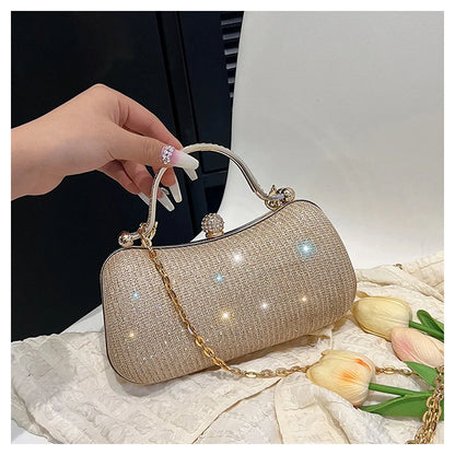 Crystal Studded Barrel Evening Bag