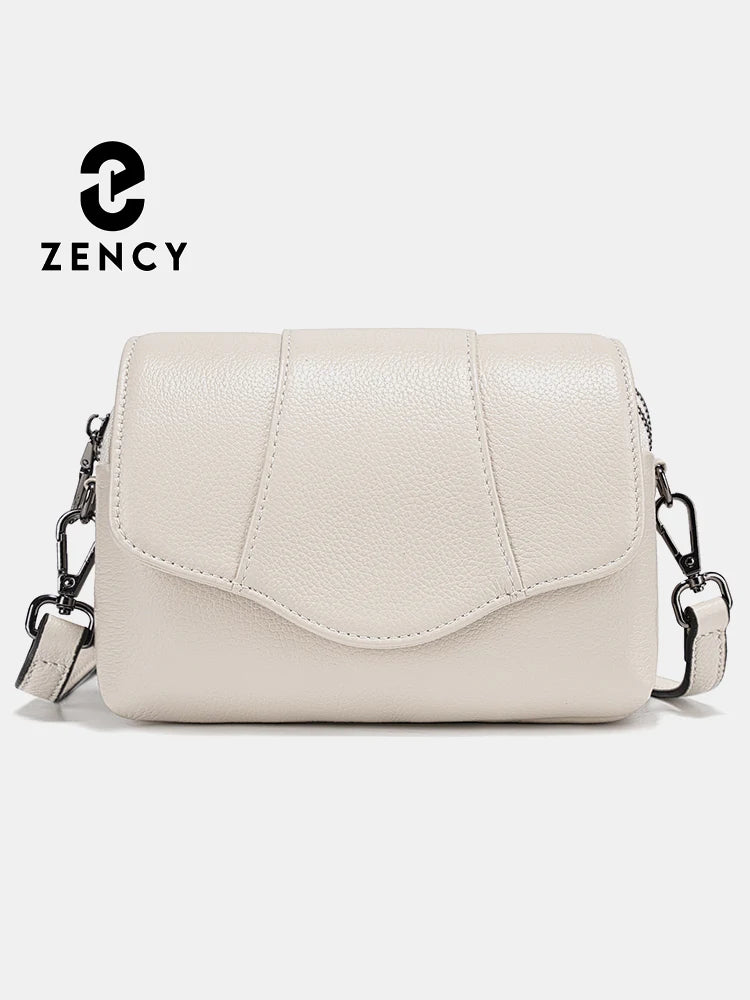 Genuine Leather Multi-Compartment Crossbody Bag