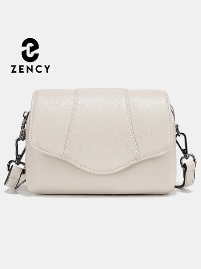 Genuine Leather Multi-Compartment Crossbody Bag