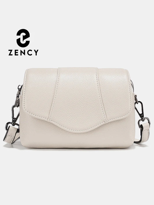Genuine Leather Multi-Compartment Crossbody Bag