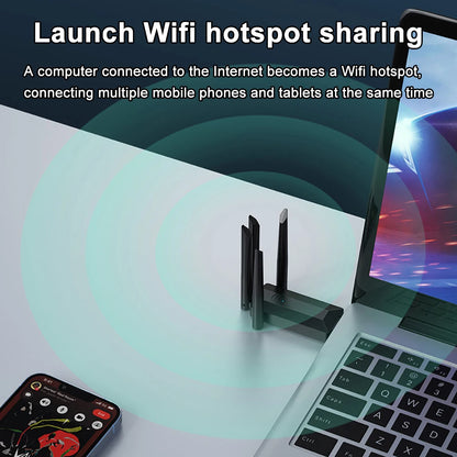 1200M USB 3.0 Dual-Band WiFi Adapter 2.4GHz/5GHz with 4 External Antennas