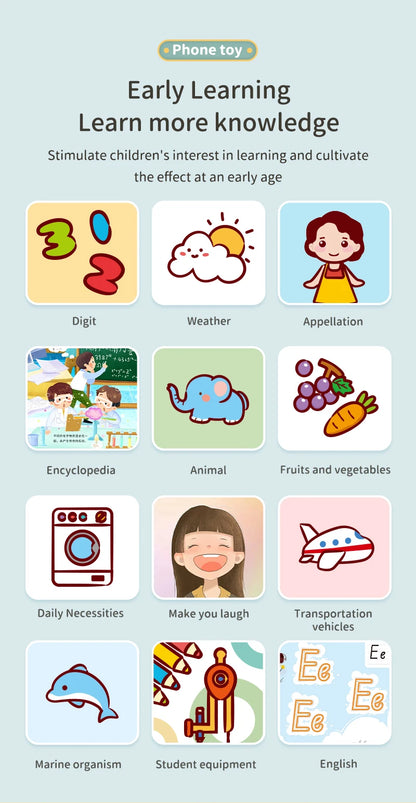 Baby Simulation Educational Phone Toy with Sound & Lights